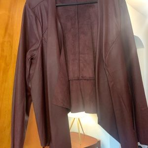 Oxblood faux leather jacket - Just fab